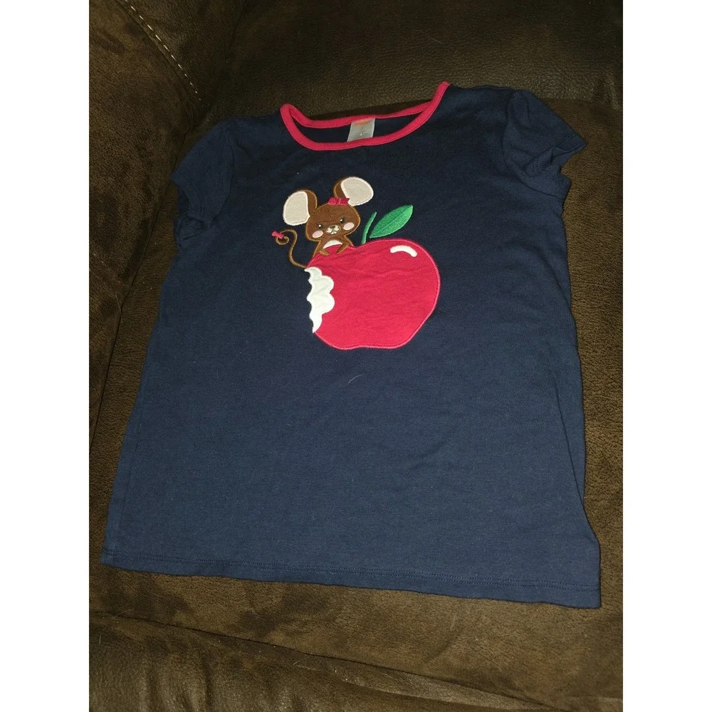 Gymboree head of the class mouse apple outfit top leggings 10 back to school